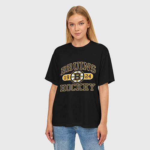 Женская футболка оверсайз Boston Bruins: Est.1924 / 3D-принт – фото 3