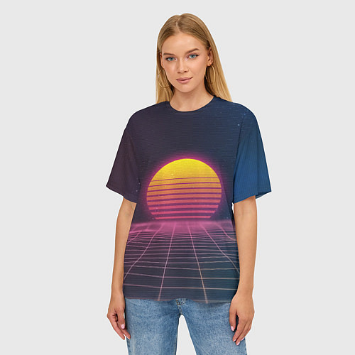 Женская футболка оверсайз Vapor Sunrise / 3D-принт – фото 3