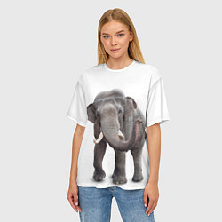 Футболка оверсайз женская Большой слон, цвет: 3D-принт — фото 2