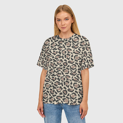 Женская футболка оверсайз Шкура леопарда / 3D-принт – фото 3