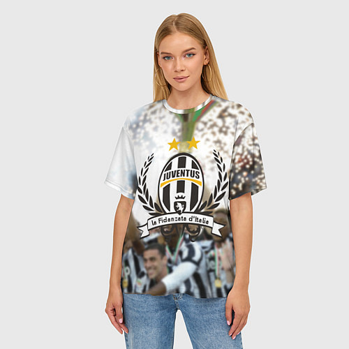 Женская футболка оверсайз Juventus5 / 3D-принт – фото 3