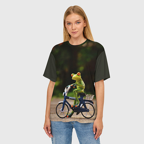 Женская футболка оверсайз Лягушка / 3D-принт – фото 3