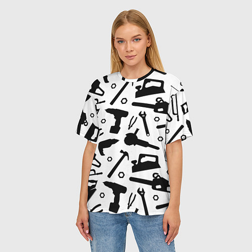 Женская футболка оверсайз Строитель 7 / 3D-принт – фото 3