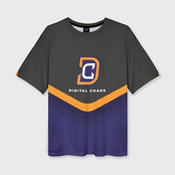 Женская футболка оверсайз Digital Chaos Uniform