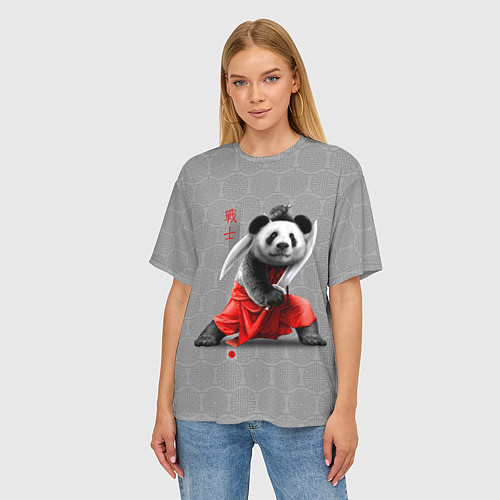 Женская футболка оверсайз Master Panda / 3D-принт – фото 3
