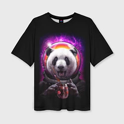 Женская футболка оверсайз Panda Cosmonaut