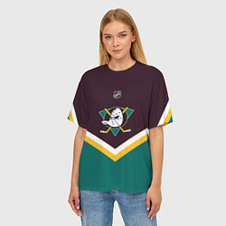 Футболка оверсайз женская NHL: Anaheim Ducks, цвет: 3D-принт — фото 2