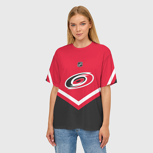 Женская футболка оверсайз NHL: Carolina Hurricanes / 3D-принт – фото 3