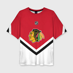 Футболка оверсайз женская NHL: Chicago Blackhawks, цвет: 3D-принт