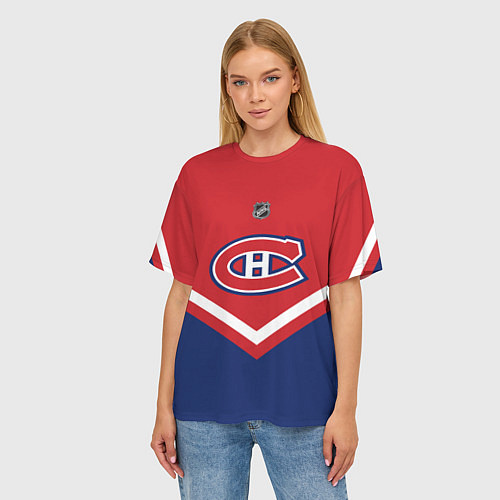 Женская футболка оверсайз NHL: Montreal Canadiens / 3D-принт – фото 3