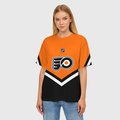 Женская футболка оверсайз NHL: Philadelphia Flyers / 3D-принт – фото 3