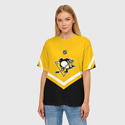 Футболка оверсайз женская NHL: Pittsburgh Penguins, цвет: 3D-принт — фото 2