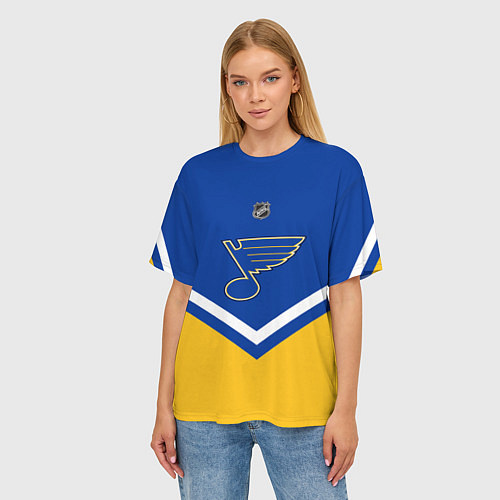 Женская футболка оверсайз NHL: St. Louis Blues / 3D-принт – фото 3