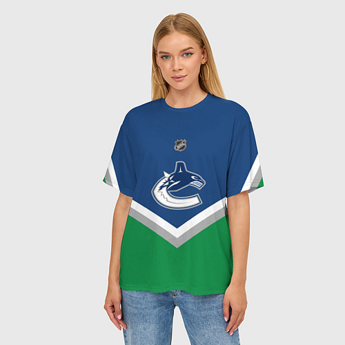 Женская футболка оверсайз NHL: Vancouver Canucks / 3D-принт – фото 3