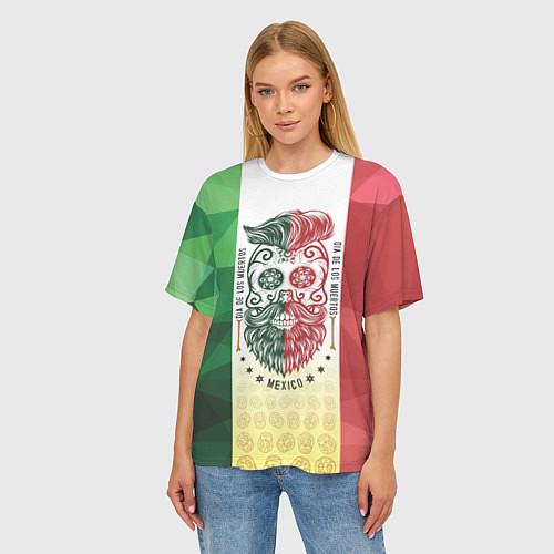 Женская футболка оверсайз Мексика / 3D-принт – фото 3