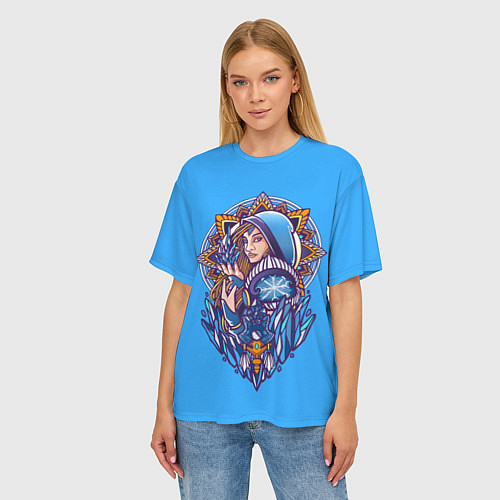 Женская футболка оверсайз Crystal Maiden: Ice Magic / 3D-принт – фото 3