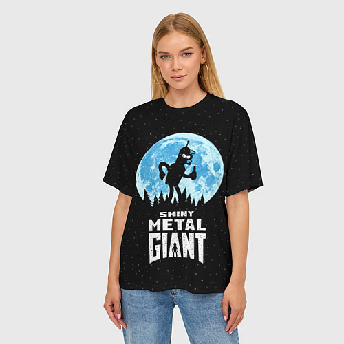 Женская футболка оверсайз Bender Metal Giant / 3D-принт – фото 3