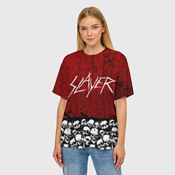 Футболка оверсайз женская Slayer Red, цвет: 3D-принт — фото 2