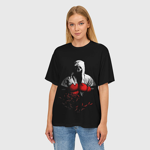 Женская футболка оверсайз Мертвый боксер / 3D-принт – фото 3