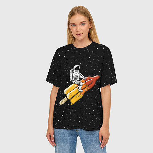 Женская футболка оверсайз Сладкая ракета / 3D-принт – фото 3