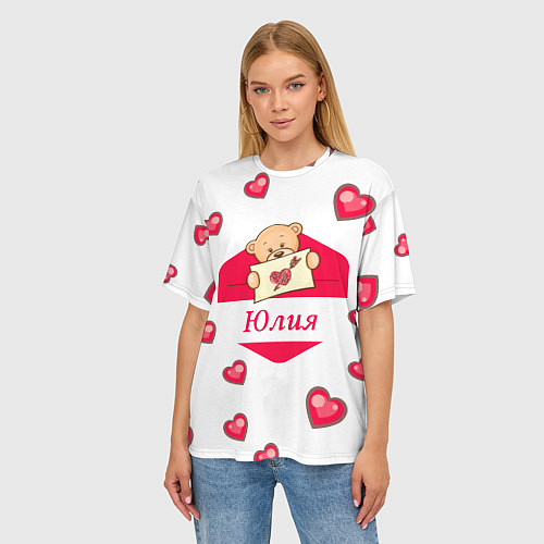Женская футболка оверсайз Юлия / 3D-принт – фото 3