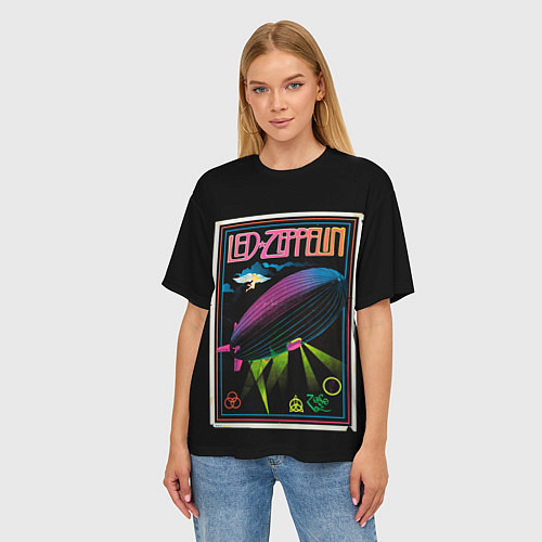 Женская футболка оверсайз Led Zeppelin: Angel Poster / 3D-принт – фото 3