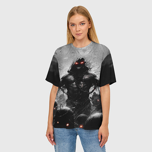 Женская футболка оверсайз Disturbed: Demon Rage / 3D-принт – фото 3