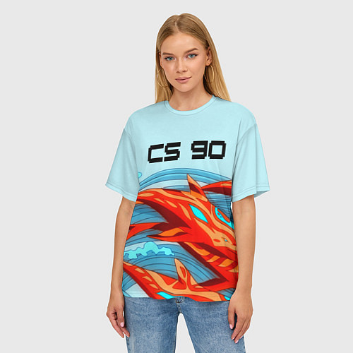 Женская футболка оверсайз CS GO: AR Style / 3D-принт – фото 3