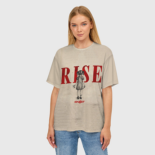 Женская футболка оверсайз Skillet: Rise / 3D-принт – фото 3