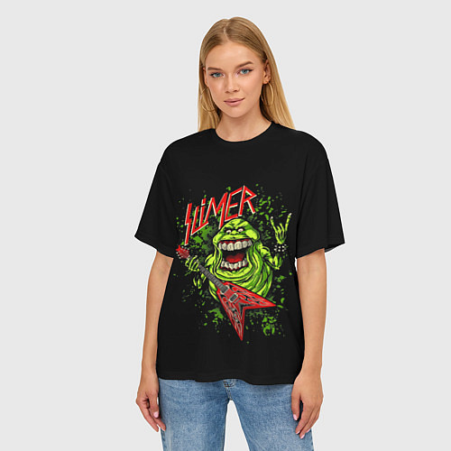 Женская футболка оверсайз Slayer Slimer / 3D-принт – фото 3