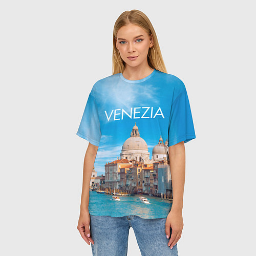Женская футболка оверсайз Венеция - архитектура / 3D-принт – фото 3