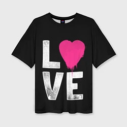 Женская футболка оверсайз Love Heart