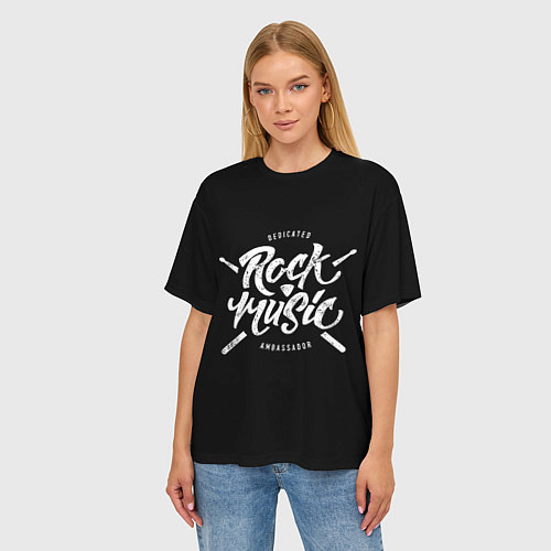 Женская футболка оверсайз Rock Music / 3D-принт – фото 3