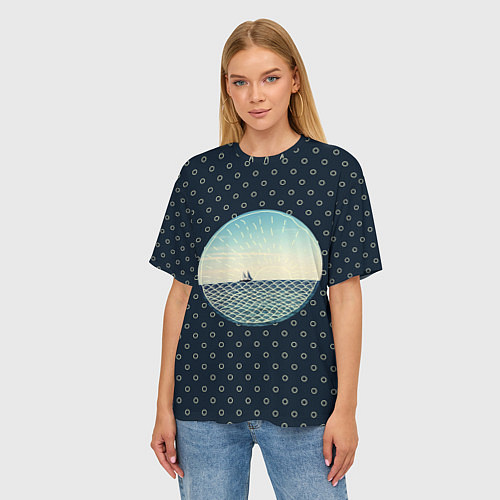 Женская футболка оверсайз Морское настроение / 3D-принт – фото 3