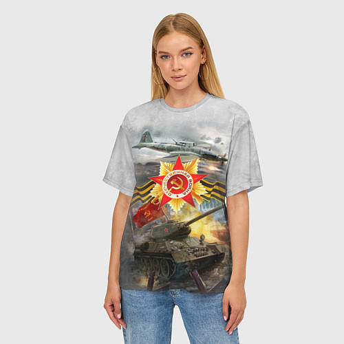 Женская футболка оверсайз Отечественная война / 3D-принт – фото 3