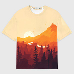 Футболка оверсайз женская Восход, цвет: 3D-принт