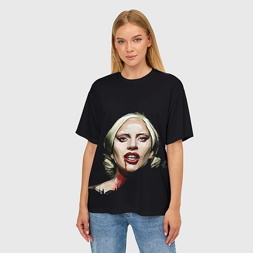 Женская футболка оверсайз Леди Гага / 3D-принт – фото 3