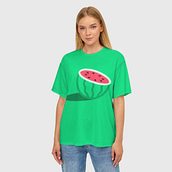 Футболка оверсайз женская Арбуз, цвет: 3D-принт — фото 2