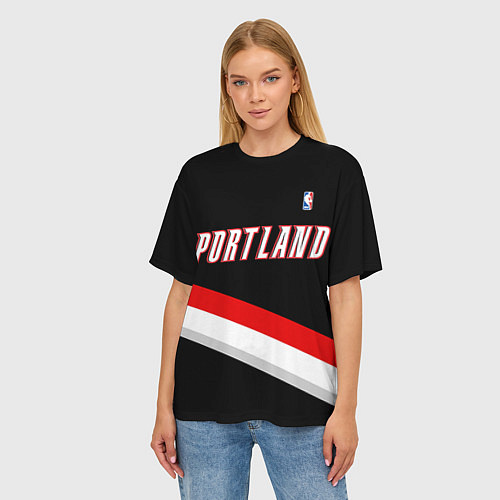 Женская футболка оверсайз Portland Trail Blazers / 3D-принт – фото 3