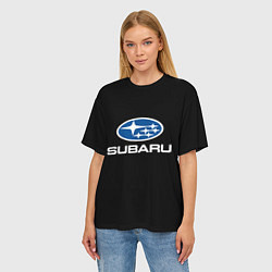 Футболка оверсайз женская Subaru - emblem, цвет: 3D-принт — фото 2
