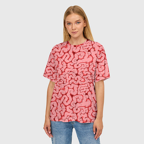 Женская футболка оверсайз Мозг / 3D-принт – фото 3