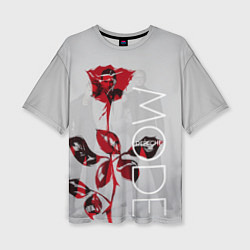 Женская футболка оверсайз Depeche Mode: Red Rose