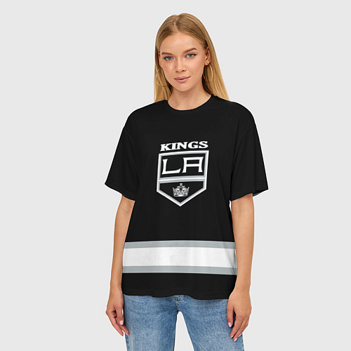 Женская футболка оверсайз Los Angeles Kings NHL / 3D-принт – фото 3