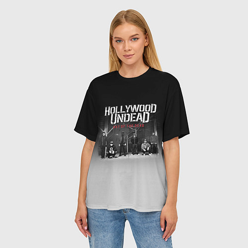 Женская футболка оверсайз Hollywood Undead: Day of the dead / 3D-принт – фото 3