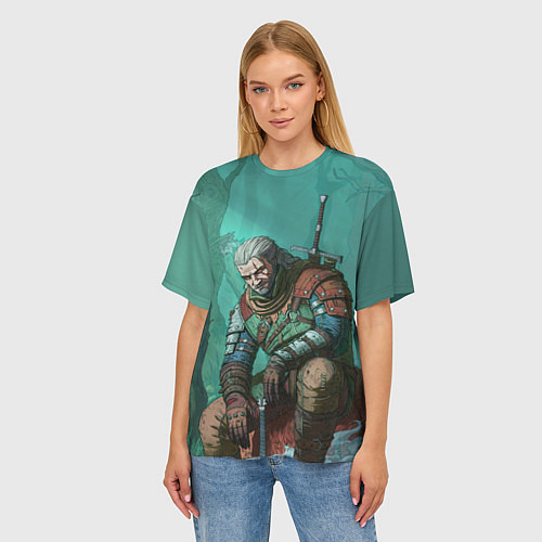 Женская футболка оверсайз Forest / 3D-принт – фото 3