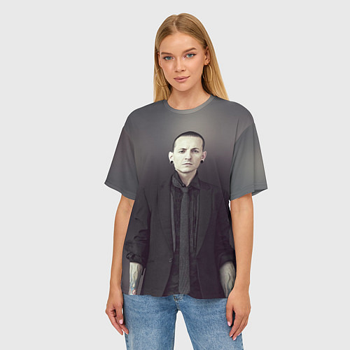 Женская футболка оверсайз Честер Беннингтон / 3D-принт – фото 3
