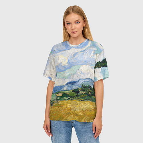 Женская футболка оверсайз Ван Гог Картина / 3D-принт – фото 3