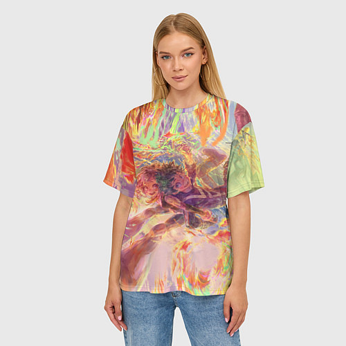 Женская футболка оверсайз Моя геройская академия / 3D-принт – фото 3