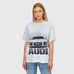 Футболка оверсайз женская Audi серебро, цвет: 3D-принт — фото 2