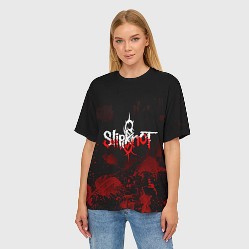 Женская футболка оверсайз Slipknot: Blood Blemishes / 3D-принт – фото 3